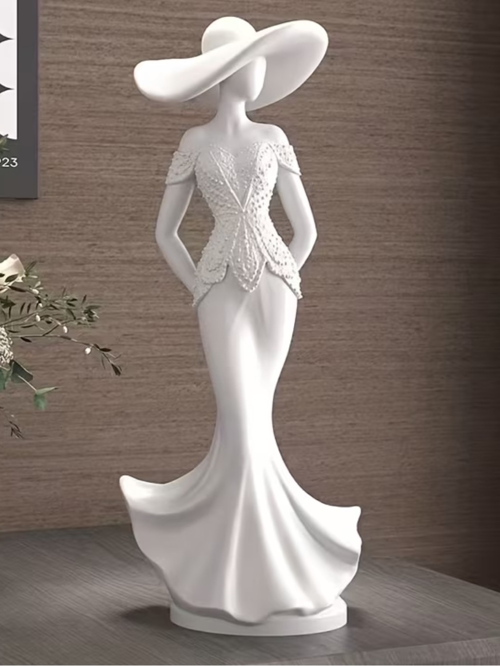 3D PRINTER Elegant White Lady Sculpture for Home Art Decor NEW - Picture 5 of 7